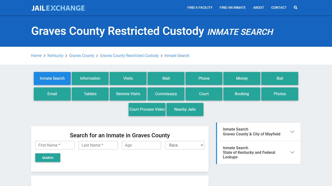 Graves County Restricted Custody Inmate Search - Jail Exchange