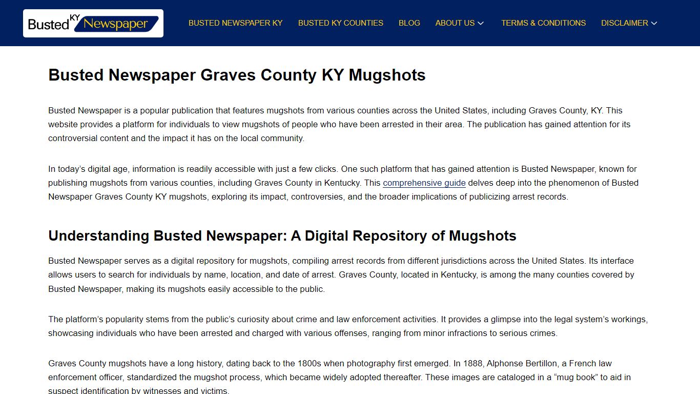 Busted Newspaper Graves County KY Mugshots