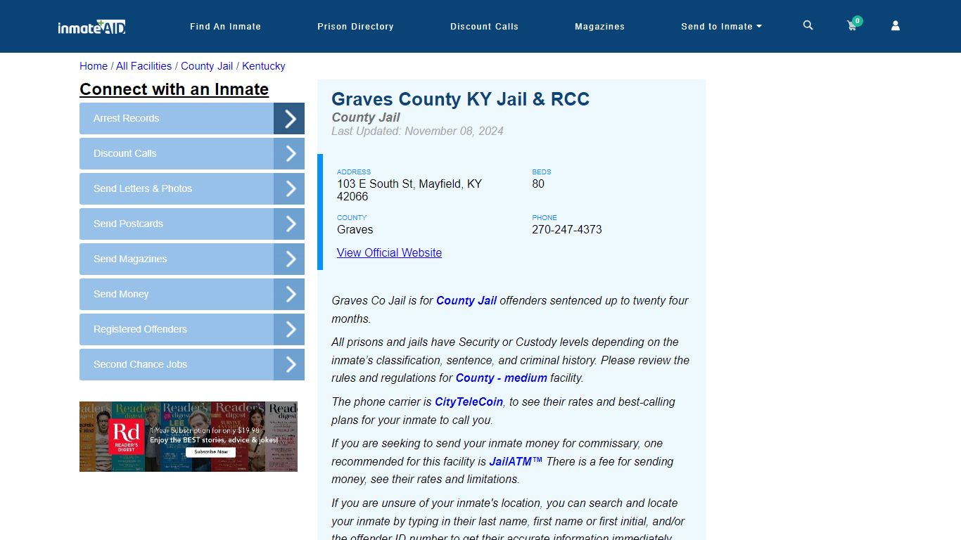 Graves County KY Jail - Inmate Locator